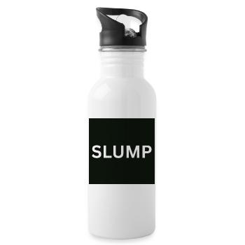 Slump Bold Text on Black - Water bottle with straw - white - Right