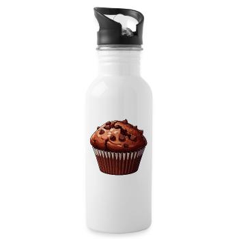 Muffin au chocolat - Gourde avec paille intégrée - blanc - Droite