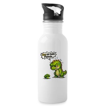 Lustiger Spruch Outfit Statement Motiv - Trinkflasche mit integriertem Trinkhalm - Weiß - Rechts
