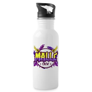 Malle Crew Bunt - Trinkflasche mit integriertem Trinkhalm - Weiß - Rechts