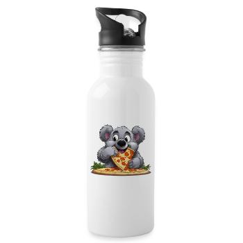 Pizza Love Koala - Gourde avec paille intégrée - blanc - Droite