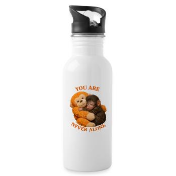 Baby Affe Punch mit Plüschaffen You're never alone - Trinkflasche mit integriertem Trinkhalm - Weiß - Rechts