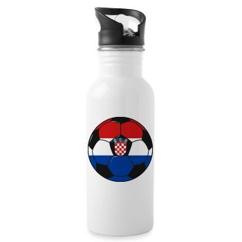 Football_team_Croatia - Water bottle with straw - white - Right