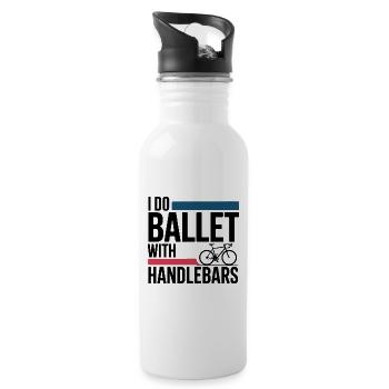 Künstlerisches Radsportballett mit Lenker Pro - Trinkflasche mit integriertem Trinkhalm - Weiß - Rechts