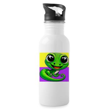 Gecko - Water bottle with straw - white - Right