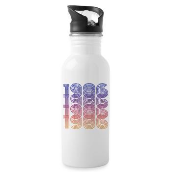 1986 Vintage - Trinkflasche mit integriertem Trinkhalm - Weiß - Rechts