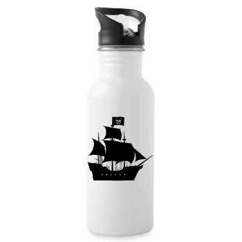 Bateau pirate - Gourde avec paille intégrée - blanc - Droite