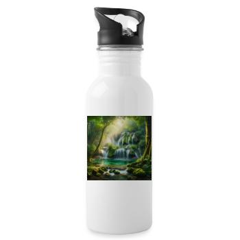 Cascade des rêves - Gourde avec paille intégrée - blanc - Droite