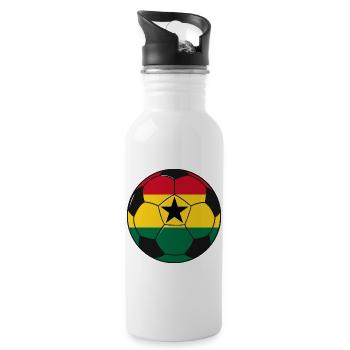 Football_team_Ghana - Trinkflasche mit integriertem Trinkhalm - Weiß - Rechts