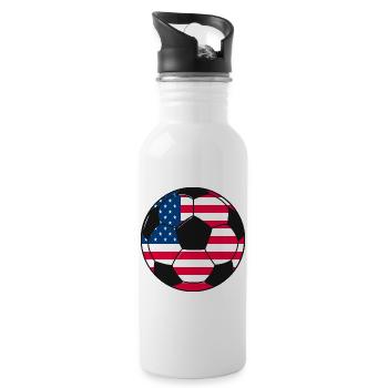 Soccer_team_USA - Water bottle with straw - white - Right