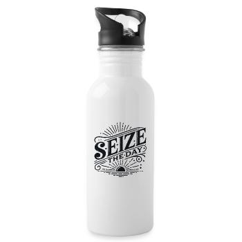 Seize the Day Sunburst Vintage - Trinkflasche mit integriertem Trinkhalm - Weiß - Rechts