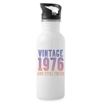 Vintage 1976 - Trinkflasche mit integriertem Trinkhalm - Weiß - Rechts