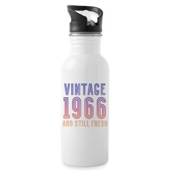 Vintage 1966 - Trinkflasche mit integriertem Trinkhalm - Weiß - Rechts