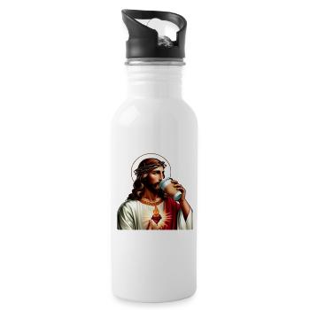 Sacred Heart Modern Coffee - Water bottle with straw - white - Right
