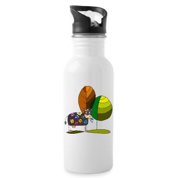 Cow - Water bottle with straw - white - Right