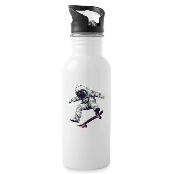 Skating in Space - Water bottle with straw - white - Right