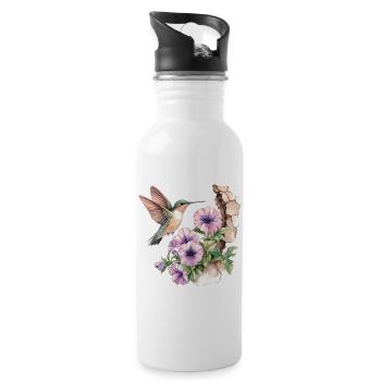 Colibri - Gourde avec paille intégrée - blanc - Droite