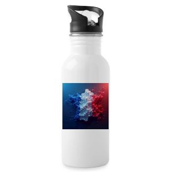 La France - Trinkflasche mit integriertem Trinkhalm - Weiß - Rechts