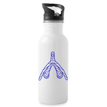Klitoris_marine - Trinkflasche mit integriertem Trinkhalm - Weiß - Rechts