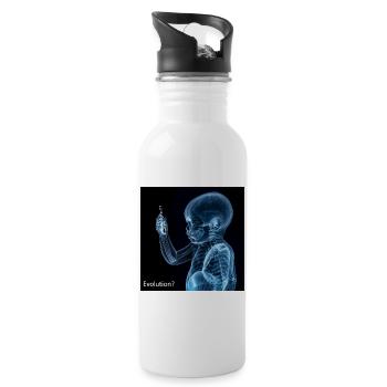 Entwicklung des Smartphones - Trinkflasche mit integriertem Trinkhalm - Weiß - Rechts