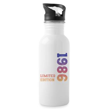 1986 Limited Edition Birthday - Water bottle with straw - white - Right