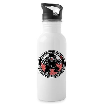 Unordnungsamt Delmenhorst Clown Sticker - Trinkflasche mit integriertem Trinkhalm - Weiß - Rechts