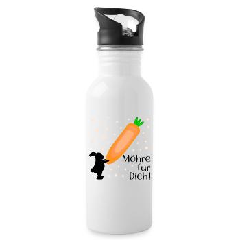 Karotte Möhre Osterhase - Trinkflasche mit integriertem Trinkhalm - Weiß - Rechts