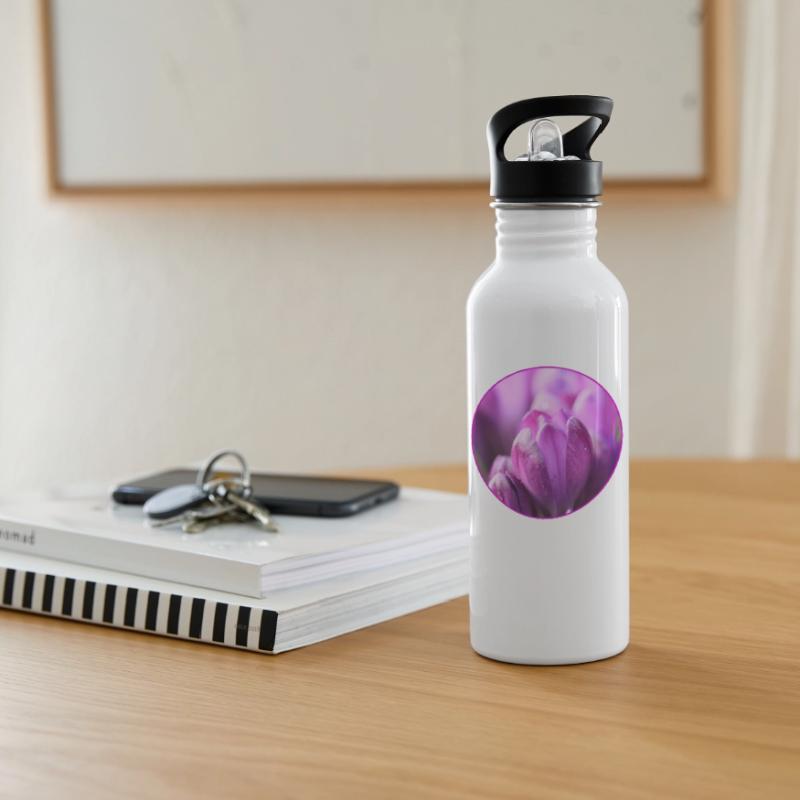 Crocus Crocus Fleurs violettes Crocus Bourgeon de crocus Gourde avec paille intégrée