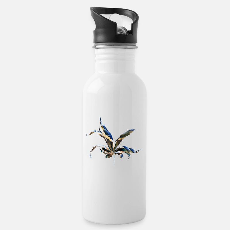 Leaf layers - Water bottle with straw - white