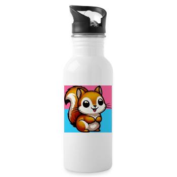 squirrel - Water bottle with straw - white - Right