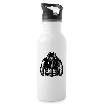 Hooded Sweatshirt - Water bottle with straw - white - Right