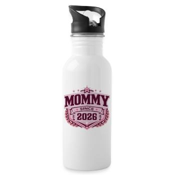 Mama seit 2026 – Proud New Mom Design - Trinkflasche mit integriertem Trinkhalm - Weiß - Rechts