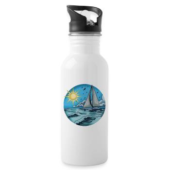 Planeurs au bord de la mer 1 - Gourde avec paille intégrée - blanc - Droite