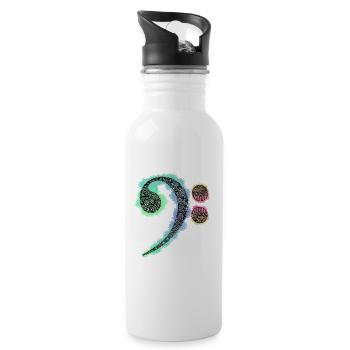 Zentangle Bass Wrench - Water bottle with straw - white - Right