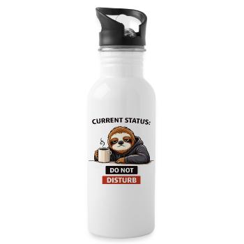 Sloth Do Not Disturb - Water bottle with straw - white - Right