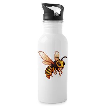 Abeille Pixel Frelon - Gourde avec paille intégrée - blanc - Droite