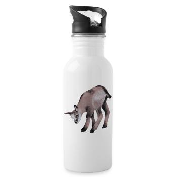 Young chamois - Water bottle with straw - white - Right