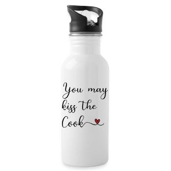 Kiss the Cook - Trinkflasche mit integriertem Trinkhalm - Weiß - Rechts