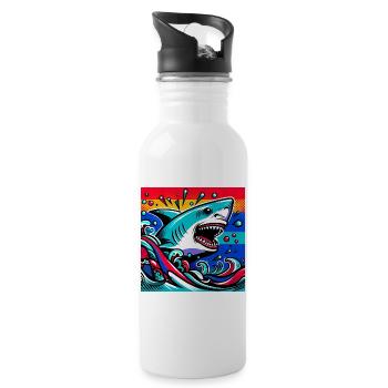 Hai - Trinkflasche mit integriertem Trinkhalm - Weiß - Rechts