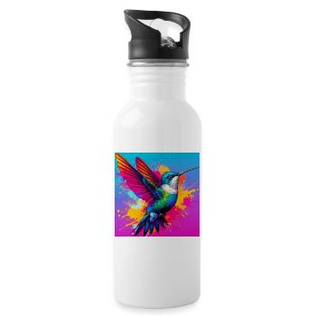 colibri - Gourde avec paille intégrée - blanc - Droite