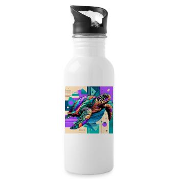 turtle - Water bottle with straw - white - Right