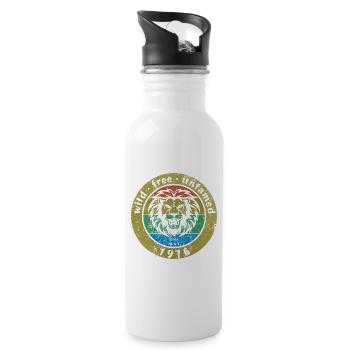 Wild, free & untamed since 05/1976 - Water bottle with straw - white - Right