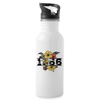 Vintage 1966 - Trinkflasche mit integriertem Trinkhalm - Weiß - Rechts