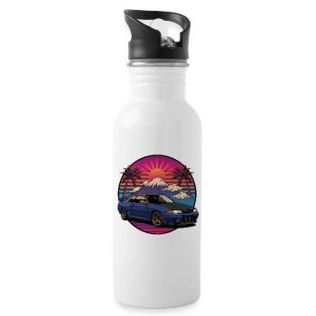 JDM Auto Japanisches Retro-Autorennen Drift-Legende - Trinkflasche mit integriertem Trinkhalm - Weiß - Rechts