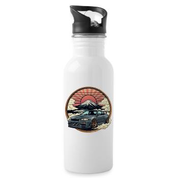 JDM Auto Japanisches Retro-Autorennen Drift-Legende - Trinkflasche mit integriertem Trinkhalm - Weiß - Rechts
