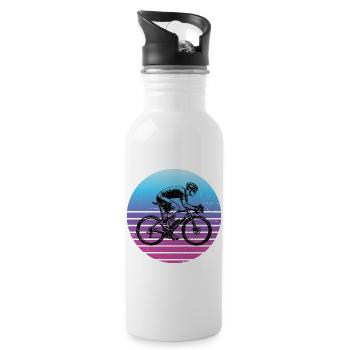Gift idea for a road bike with road bike - Water bottle with straw - white - Right