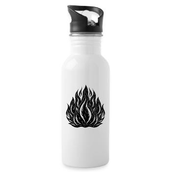 Flammen - Trinkflasche mit integriertem Trinkhalm - Weiß - Rechts