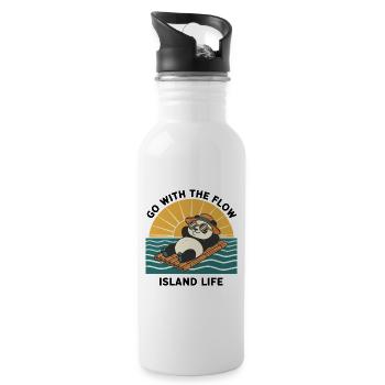 Panda Go With The Flow Island Life Zen - Trinkflasche mit integriertem Trinkhalm - Weiß - Rechts