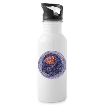 Zodiac Sign Sternzeichen Skorpion Scorpio Geschenk - Trinkflasche mit integriertem Trinkhalm - Weiß - Rechts