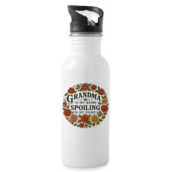 Grandma Spoiling Floral Circle - Water bottle with straw - white - Right